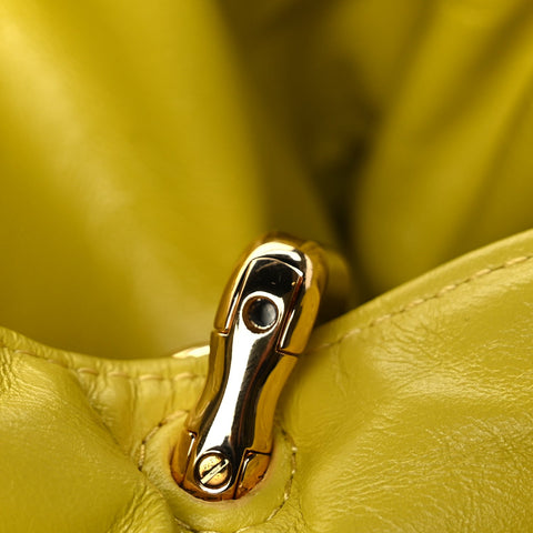 Calfskin Maxi Intrecciato Puffy Chain Tote Bag Yellow