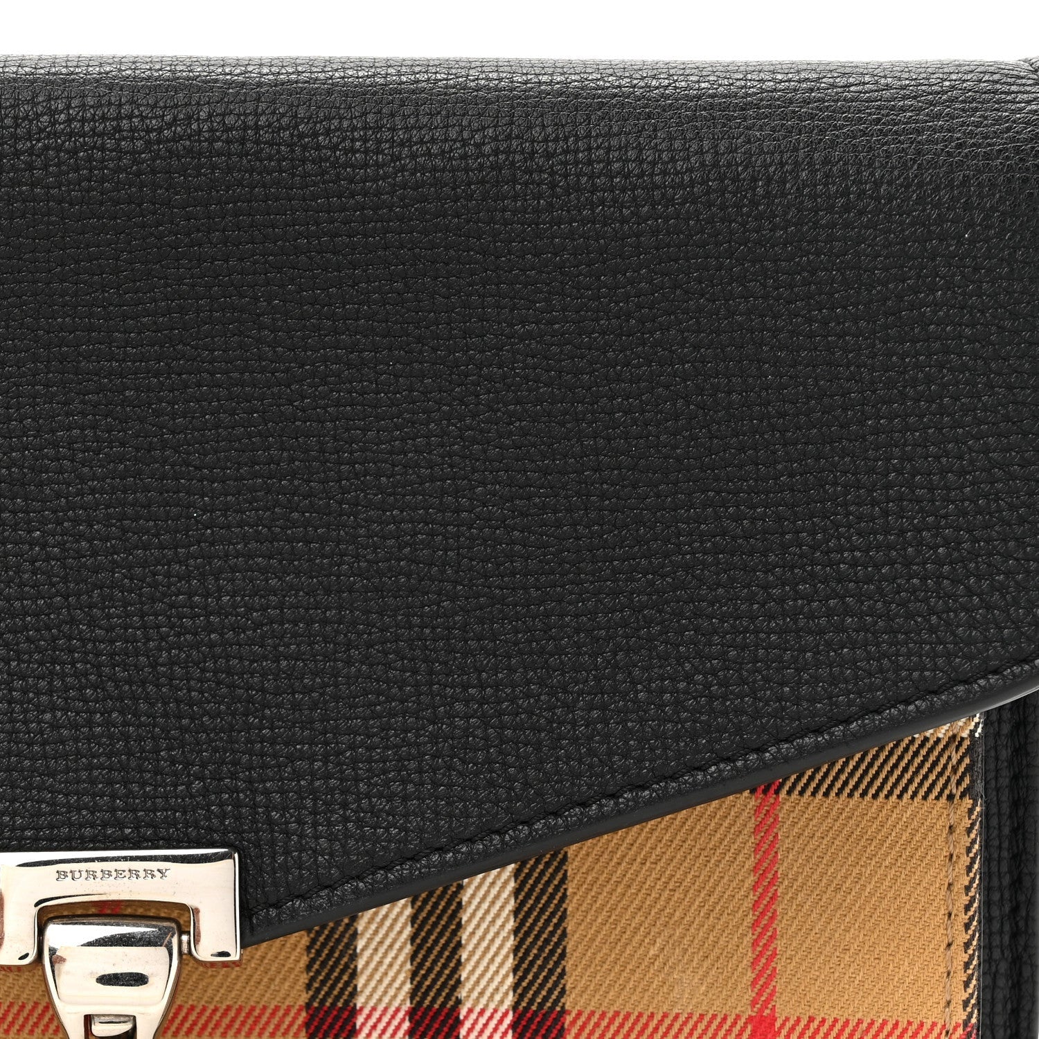 Burberry Derby Calfskin Vintage Check Small Macken Crossbody Bag Black 7 of 7