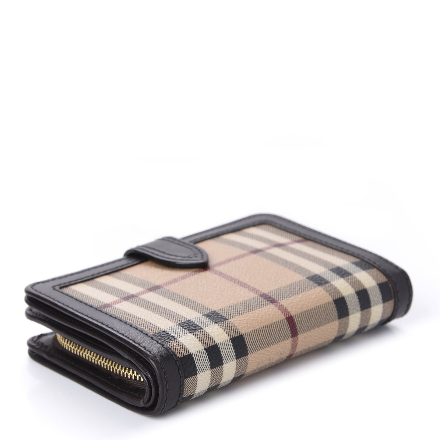 Haymarket Check Compact Zip Wallet Chocolate
