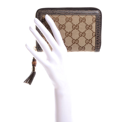 Gucci Monogram Bamboo Zip Around Compact Wallet Brown 2 of 7
