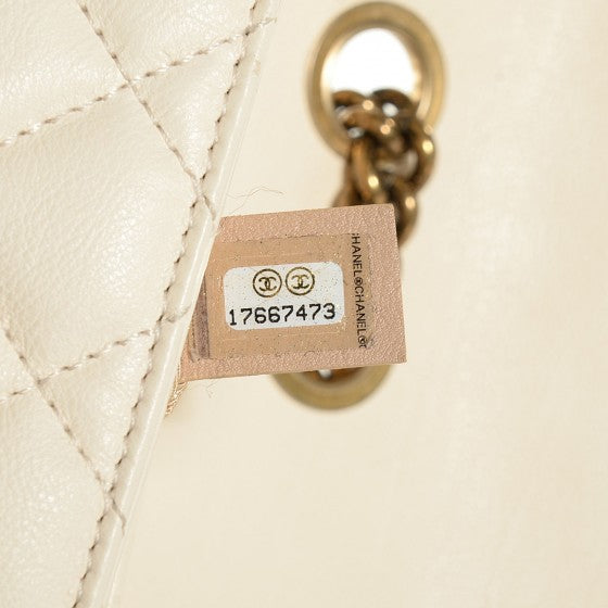 Chanel Calfskin CC Crown Medium Flap Dark White 8 of 8