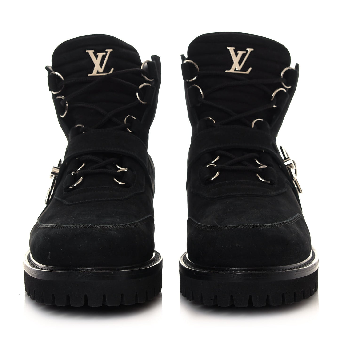 Suede Calfskin Monogram Eclipse Mens Creeper Ankle Boots 11 Black