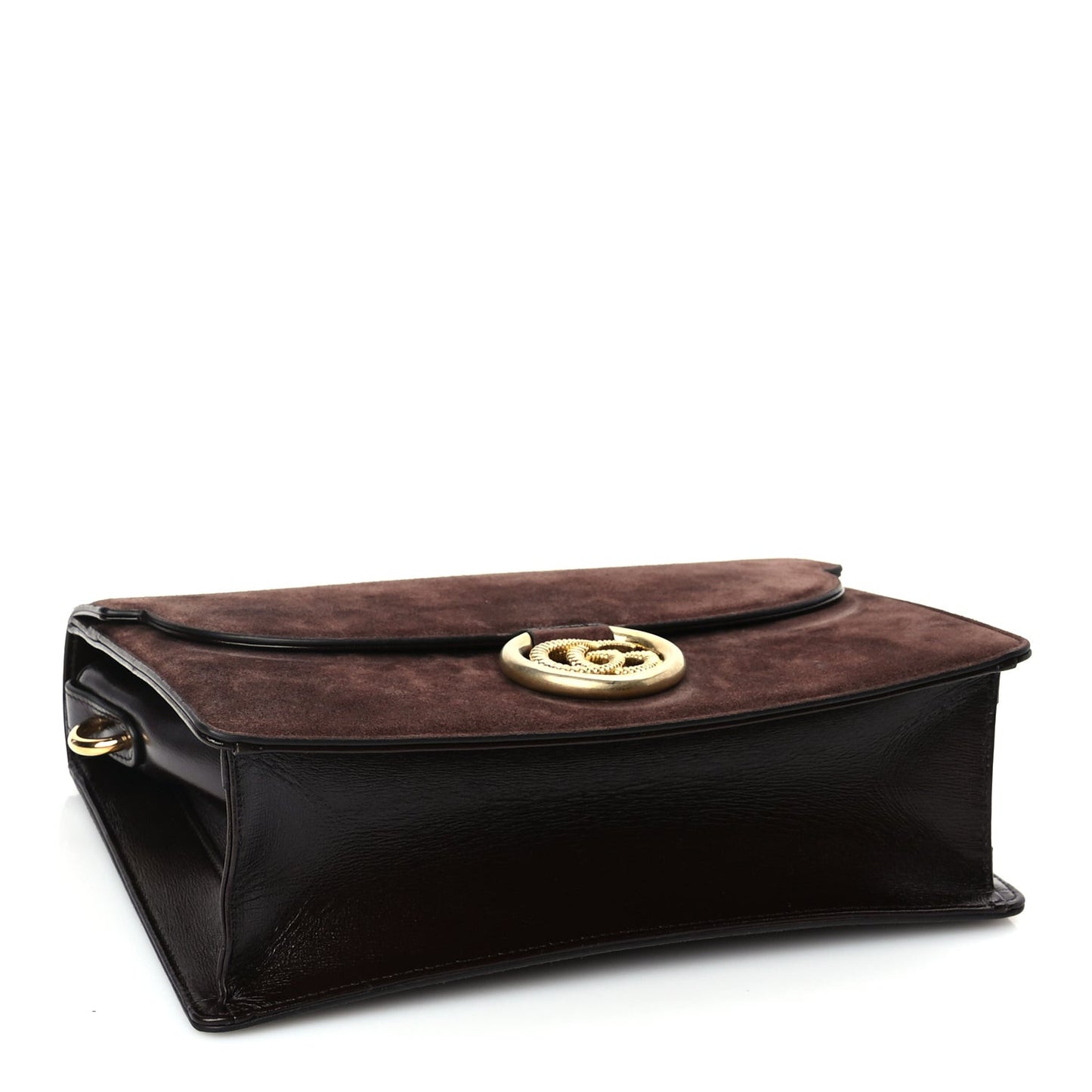 Suede Medium Torchon GG Ring Shoulder Bag  Reflex Brown