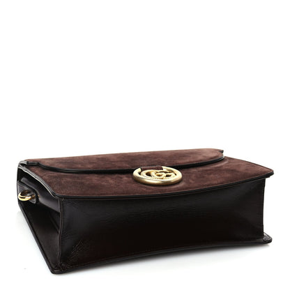 Gucci Suede Medium Torchon GG Ring Shoulder Bag  Reflex Brown 3 of 9