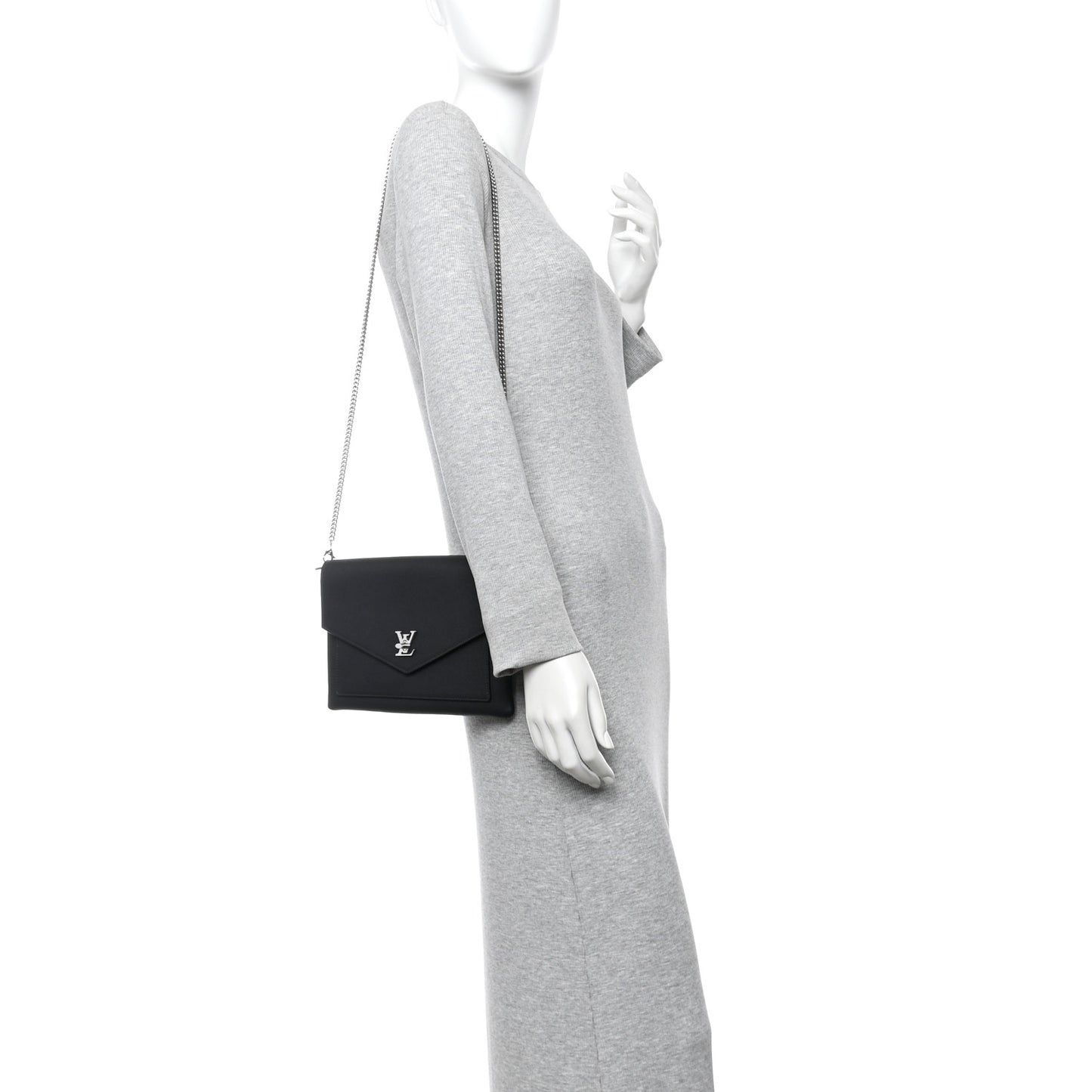 Soft Calfskin My Lockme Chain Pochette Black