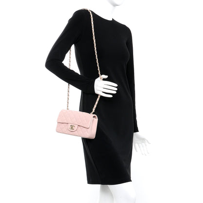 Chanel Lambskin Quilted Mini Rectangular Flap Light Pink 2 of 8