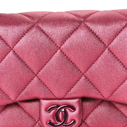 Chanel Metallic Lambskin Quilted Mini Lacquered Chain Flap  Pink 7 of 9