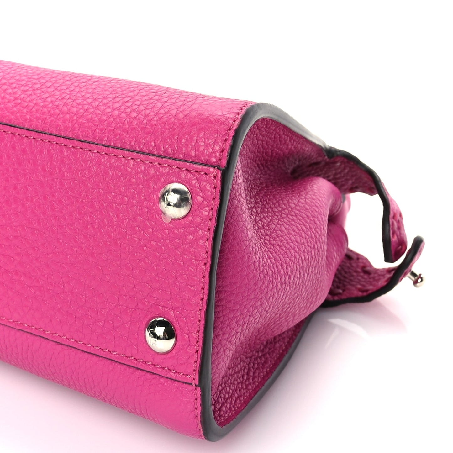 Cuoio Romano Selleria Mini Peekaboo Iconic Satchel Fuxia