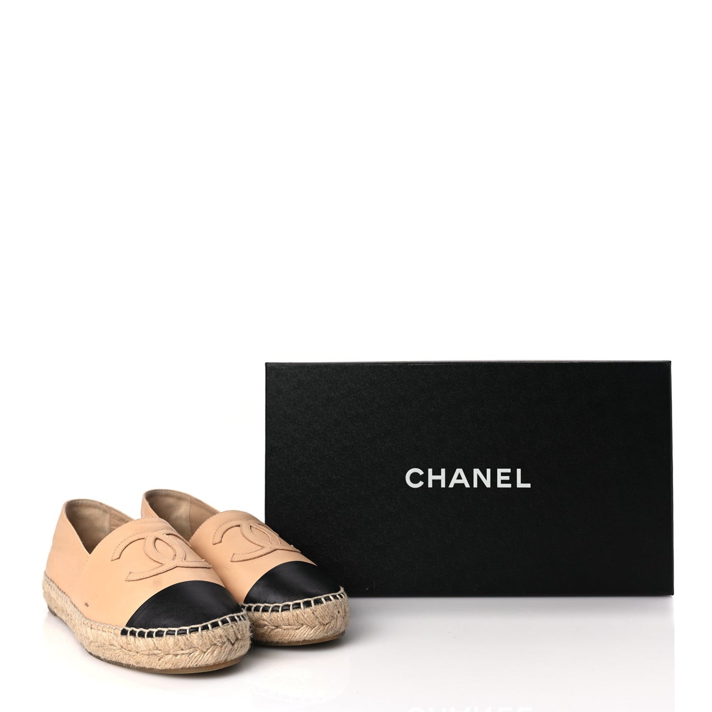 Lambskin CC Espadrilles 37 Beige Black