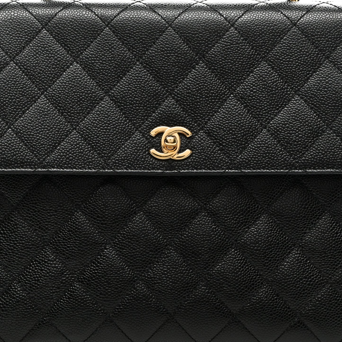 Caviar Quilted Jumbo Kelly Flap Black