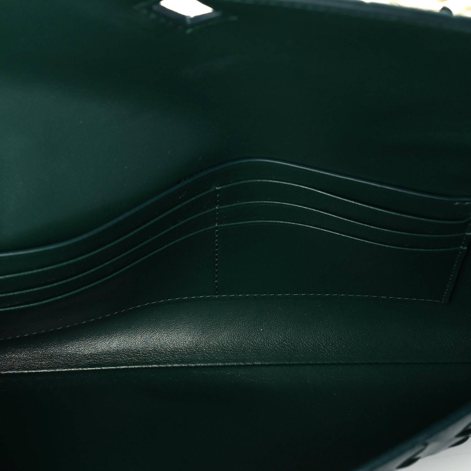 Bottega Veneta Nappa Intrecciato Long Andiamo Top Handle Clutch  Emerald Green 4 of 8