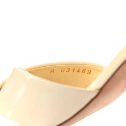 Chanel Patent Camellia Embossed Sandals 39.5 Ivory 7 of 12