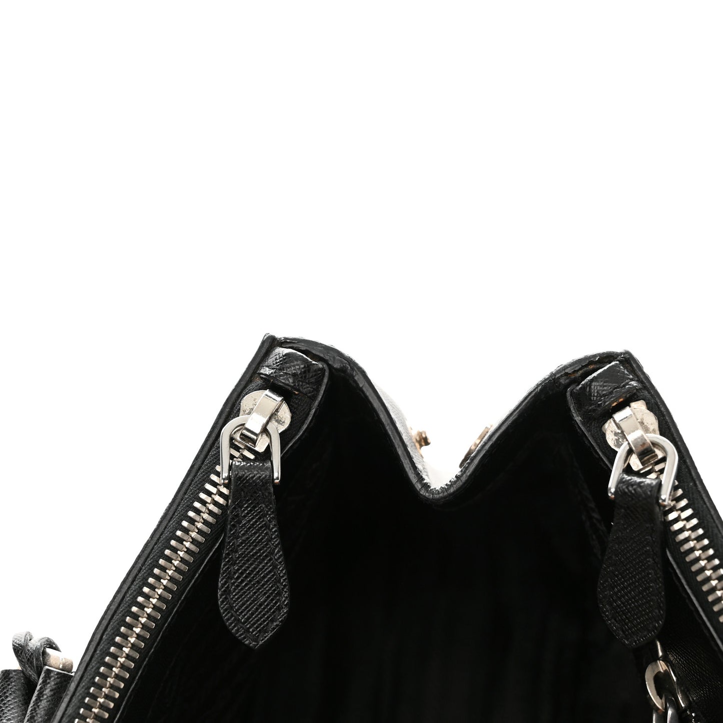 Saffiano Small Galleria Double Zip Tote Black