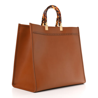Fendi Vitello King Plexiglass Large Fendi Sunshine Shopper Tote Cuoio 3 of 11
