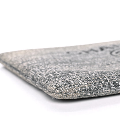 Chanel Canvas Medium Deauville Cosmetic Pouch Grey 10 of 11