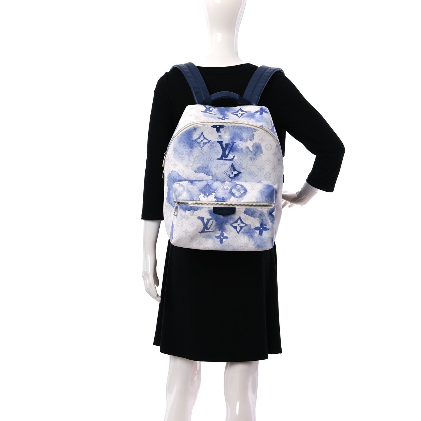 Monogram Watercolor Discovery Backpack Blue