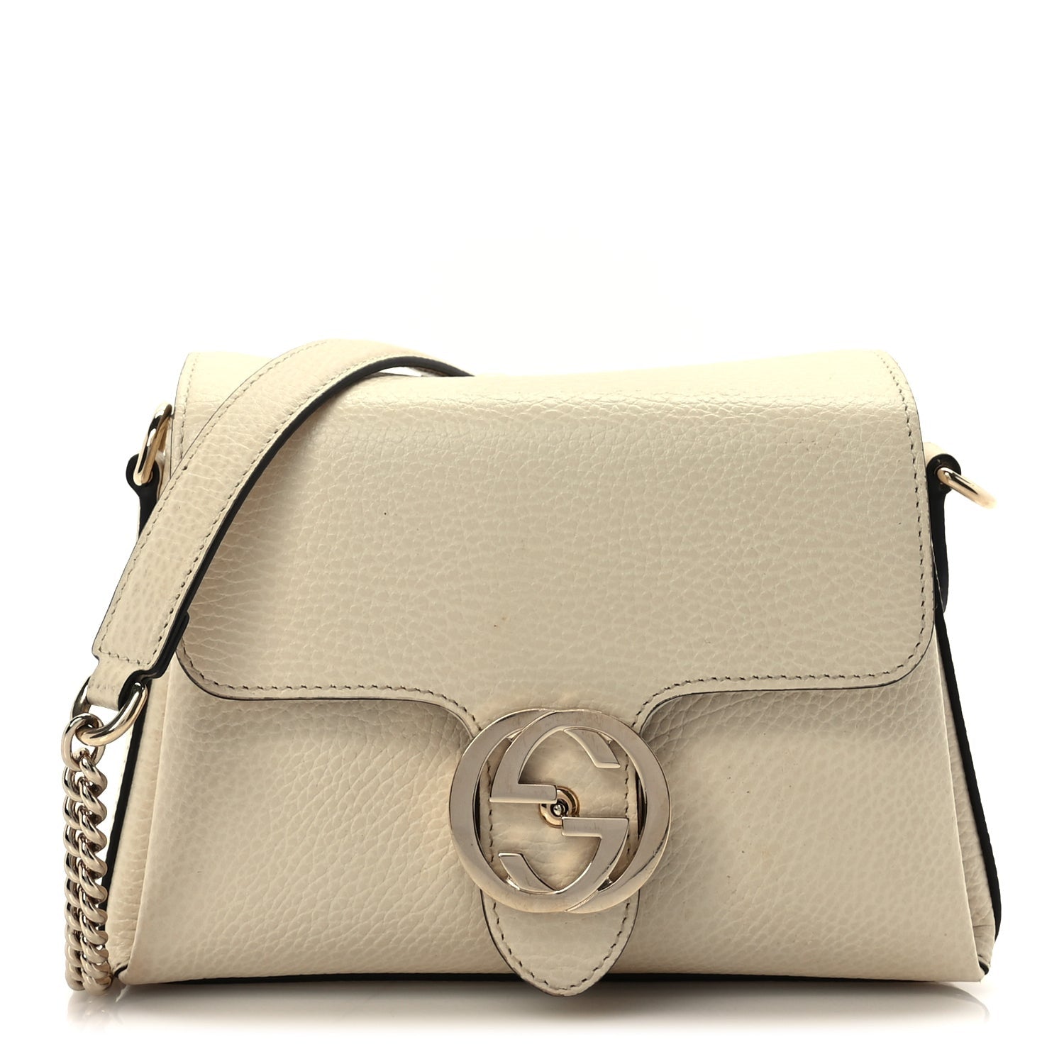 Gucci Dollar Calfskin Interlocking G Crossbody Bag Mystic White 1 of 8