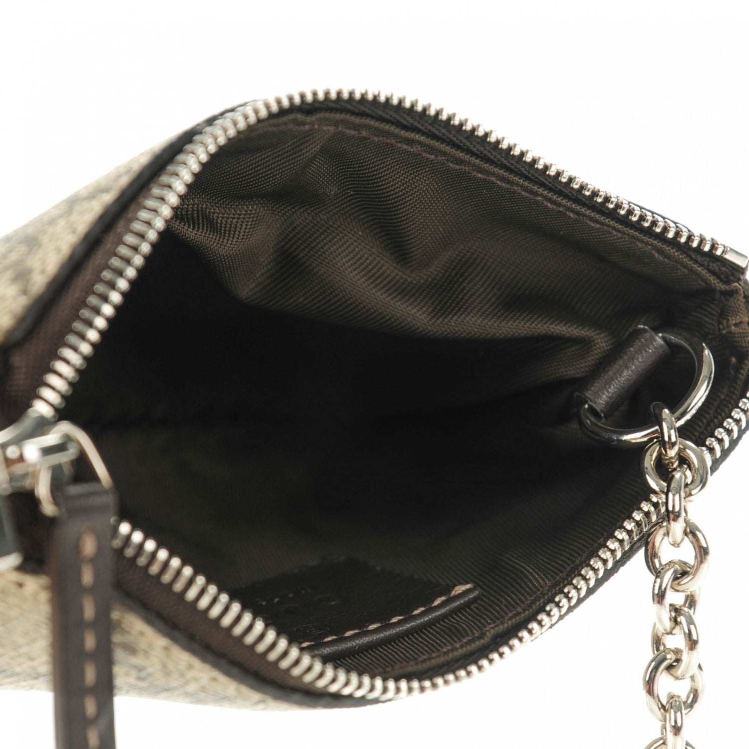 Gucci GG Supreme Monogram Selleria Key Case Beige Ebony Cocoa 5 of 7