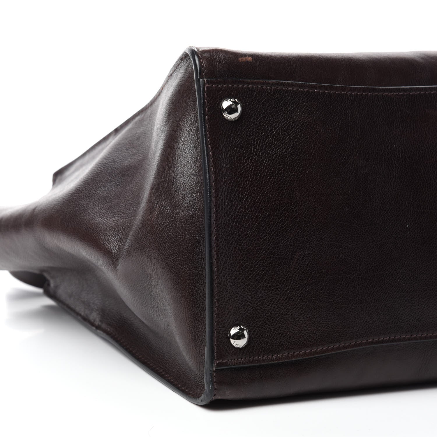 Prada Glace Calfskin Twin Pocket Tote Moro 6 of 16