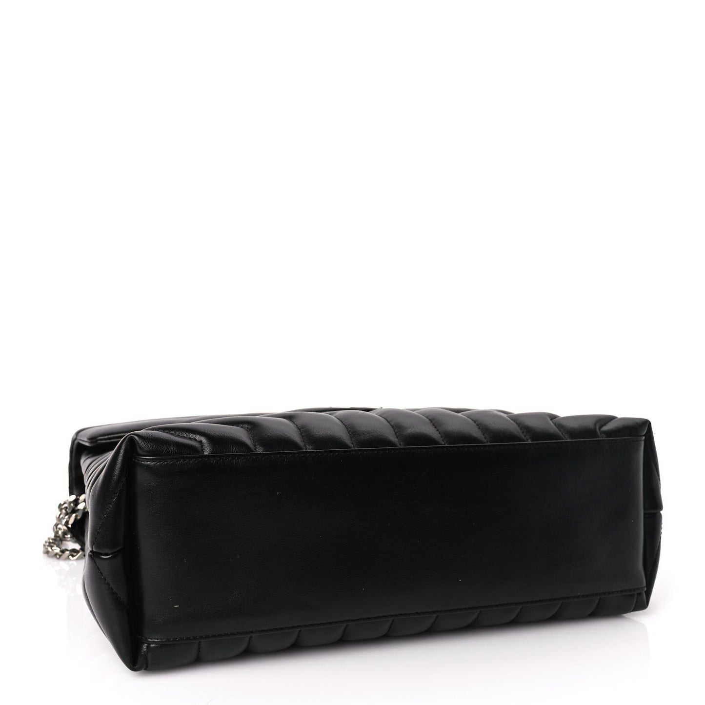 Calfskin Y Quilted Monogram Medium Loulou Chain Satchel Black