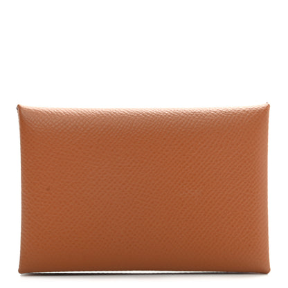 Hermes Epsom Calvi Card Case Gold 1 of 7