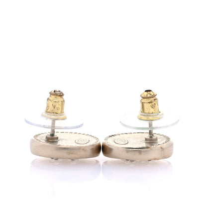 Chanel Crystal CC Round Earrings  Gold 5 of 5