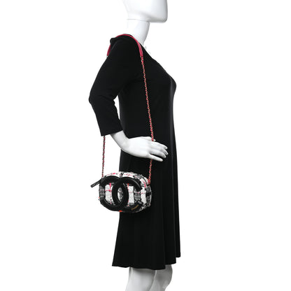Chanel Tweed Lambskin Quilted Coco Midnight Camera Case White Black Multicolor 2 of 12
