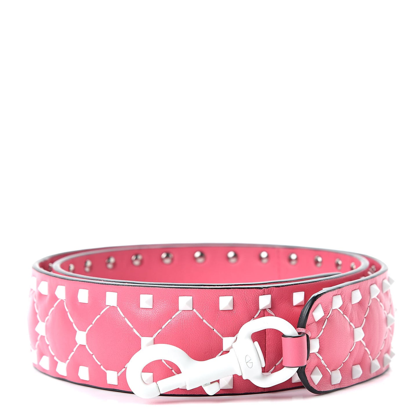 Lambskin Free Rockstud Spike Shoulder Strap Shadow Pink