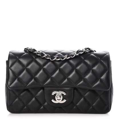 Chanel Lambskin Quilted Mini Rectangular Flap Black 1 of 8