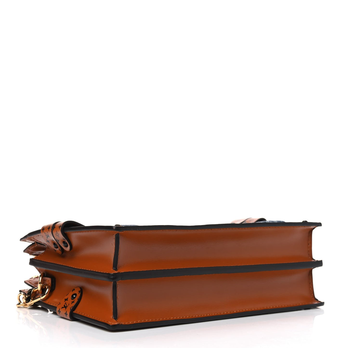 Denim Calfskin Malletage Trunk Clutch Light Blue