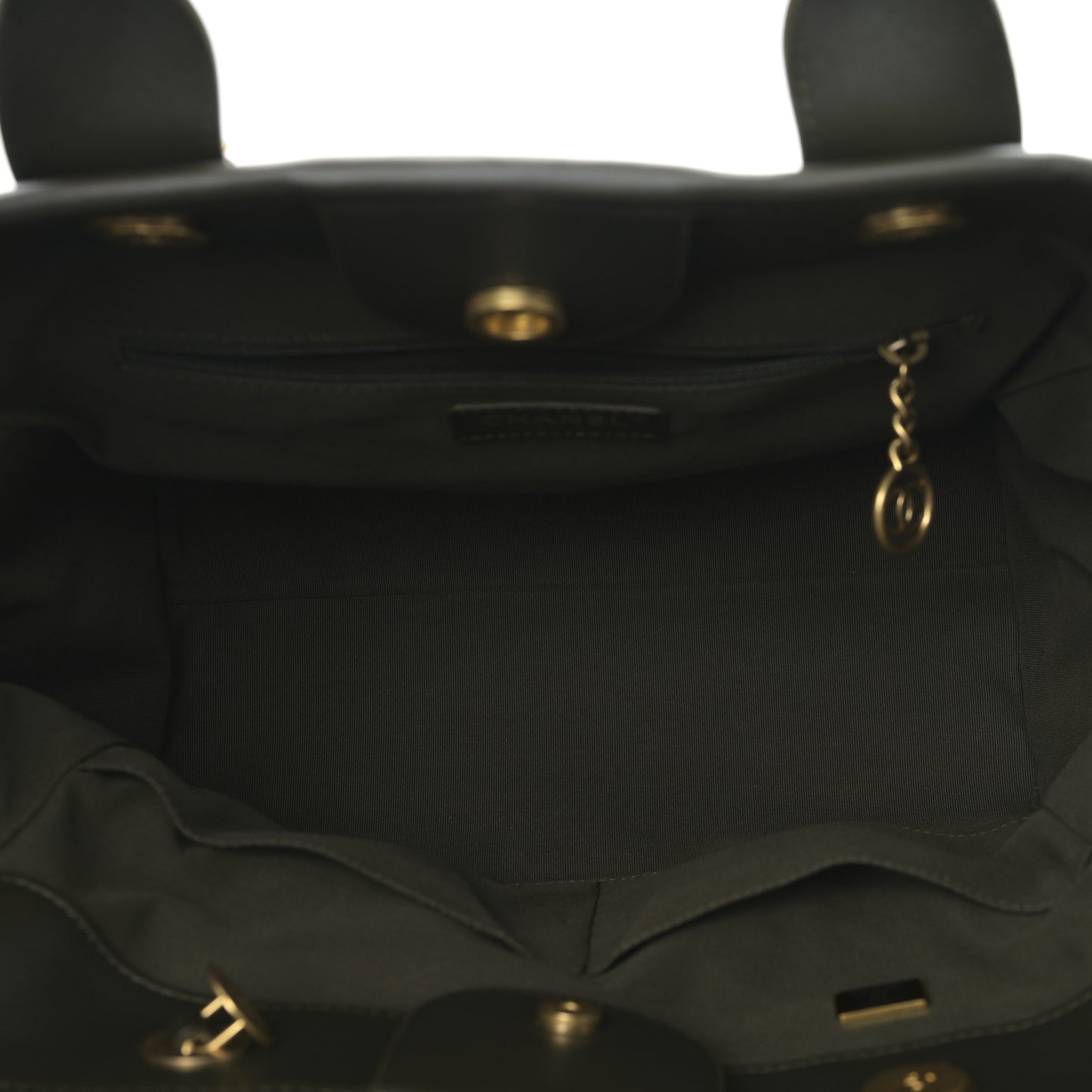 Calfskin Small Deauville Tote Khaki