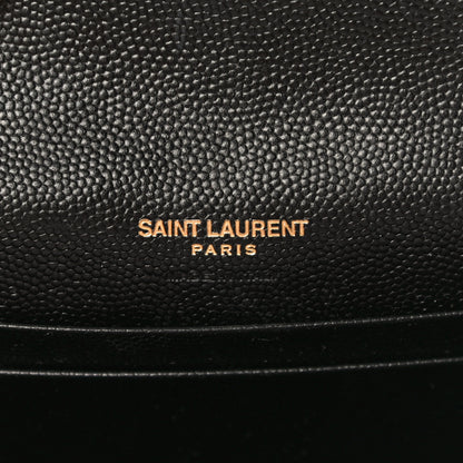 Saint Laurent Grain De Poudre Textured Mixed Matelasse Triquilt Small Monogram Envelope Wallet Black 6 of 10