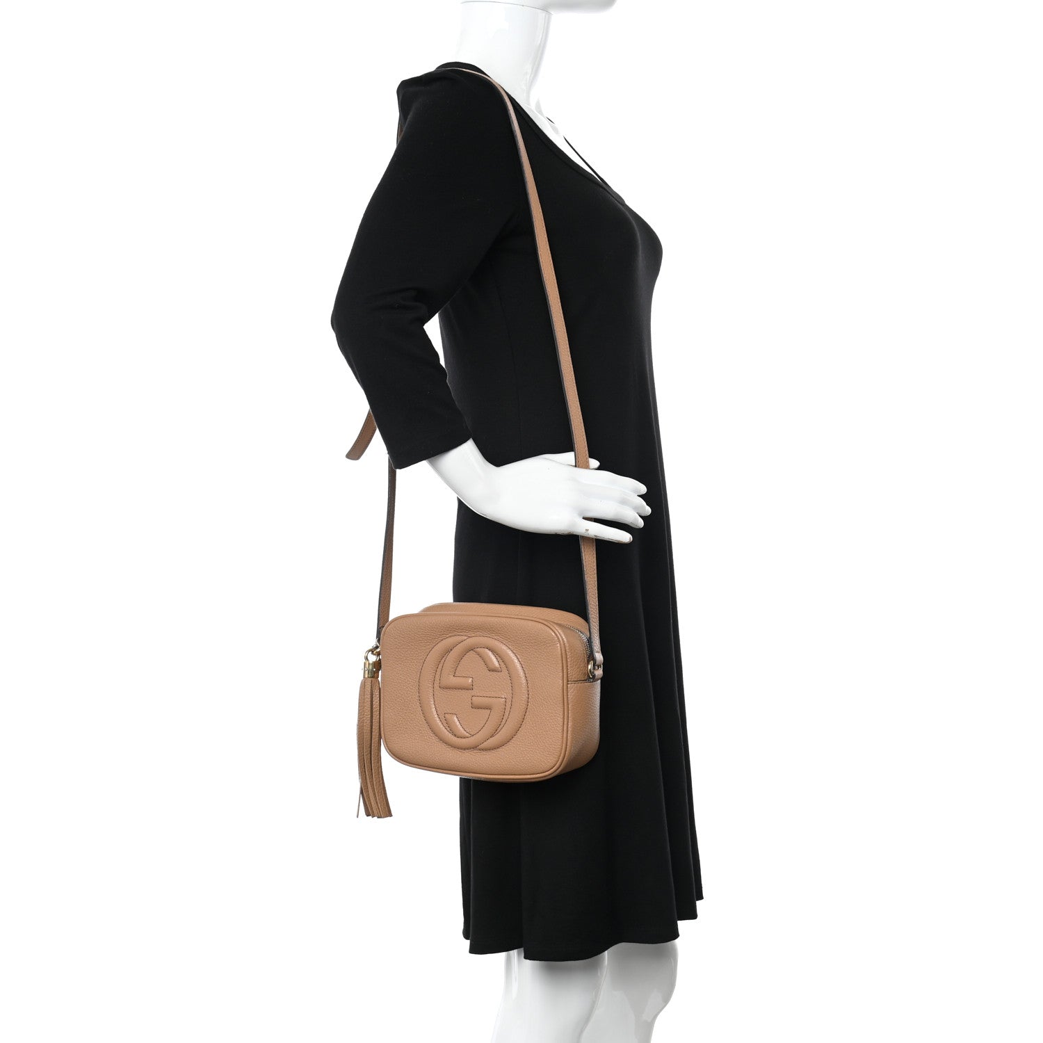Gucci Pebbled Calfskin Small Soho Disco Bag Camelia 2 of 13