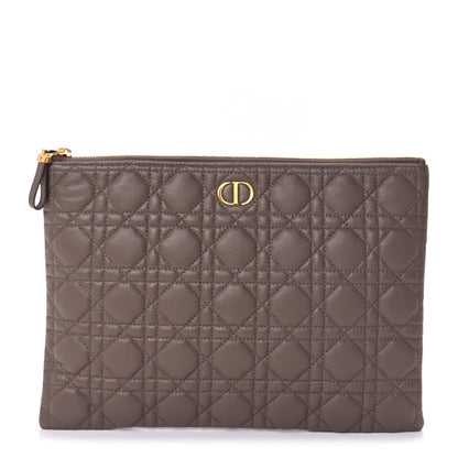 Christian Dior Supple Calfskin Cannage Large Caro Daily Pouch Warm Taupe 1 of 6