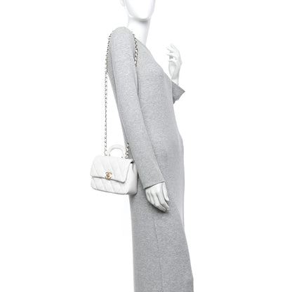 Chanel Shiny Lambskin Quilted Mini Coco Trip Flap Bag White 2 of 11