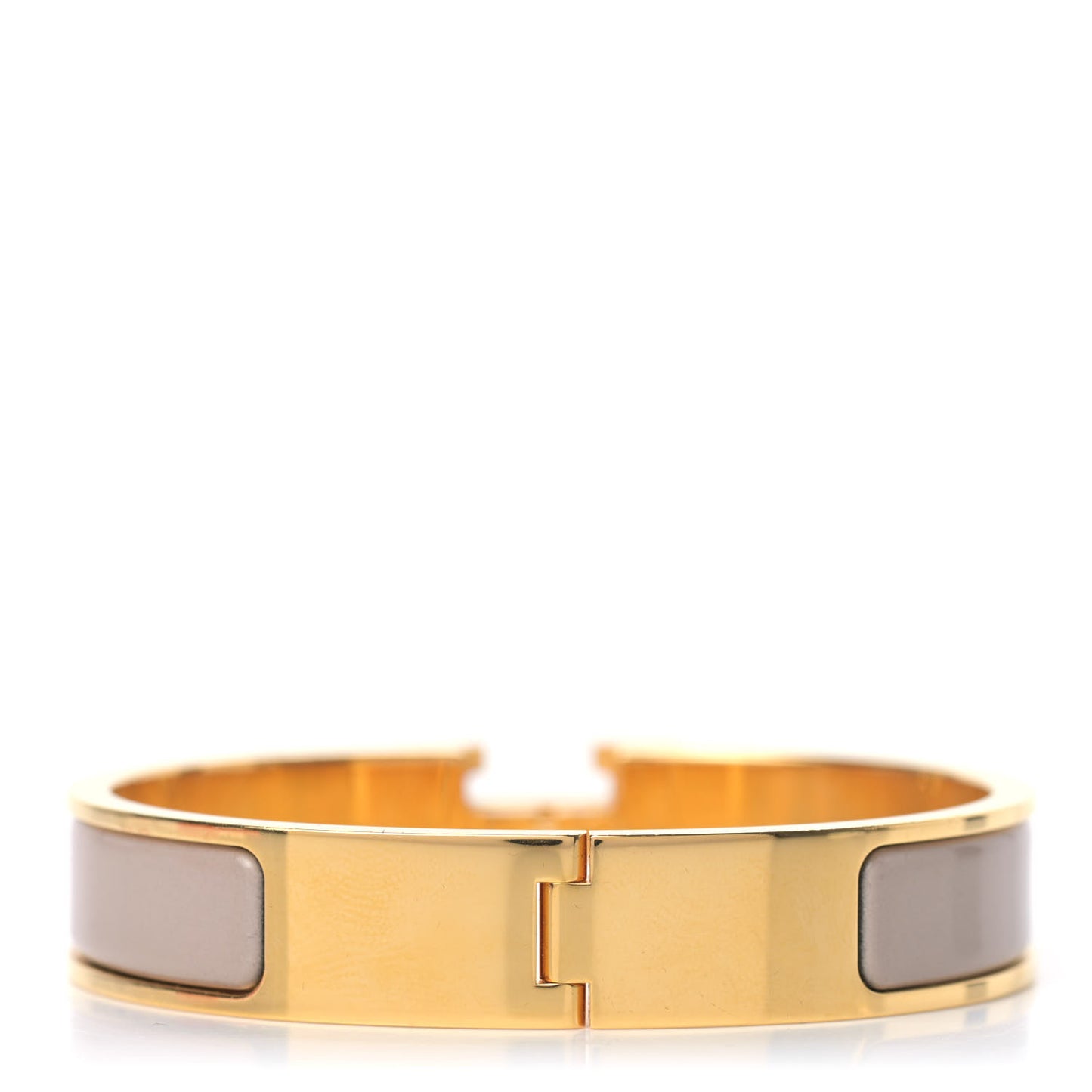 Enamel Narrow Clic Clac H Bracelet PM Marron Glace