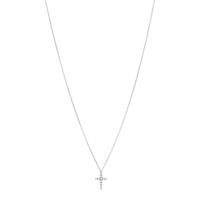 Cartier 18K White Gold Diamond Symbols Cross Pendant Necklace 1 of 5