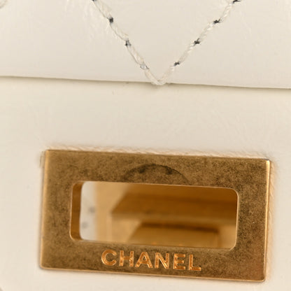 Chanel Aged Calfskin Quilted 2.55 Reissue Mini Flap White 12 of 14