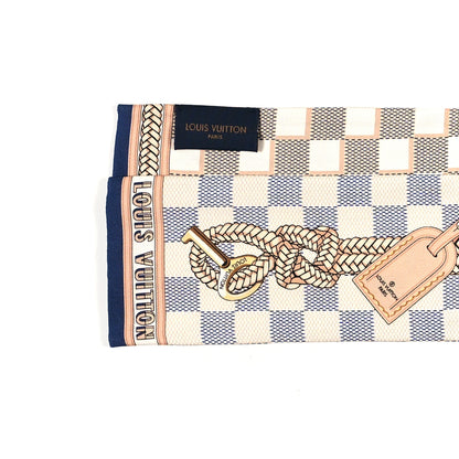 Louis Vuitton Silk Damier Azur Infinity Bandeau Azure Blue 3 of 3