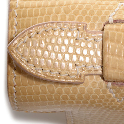 Hermes Lizard Kelly Pochette Clutch Beige 15 of 15