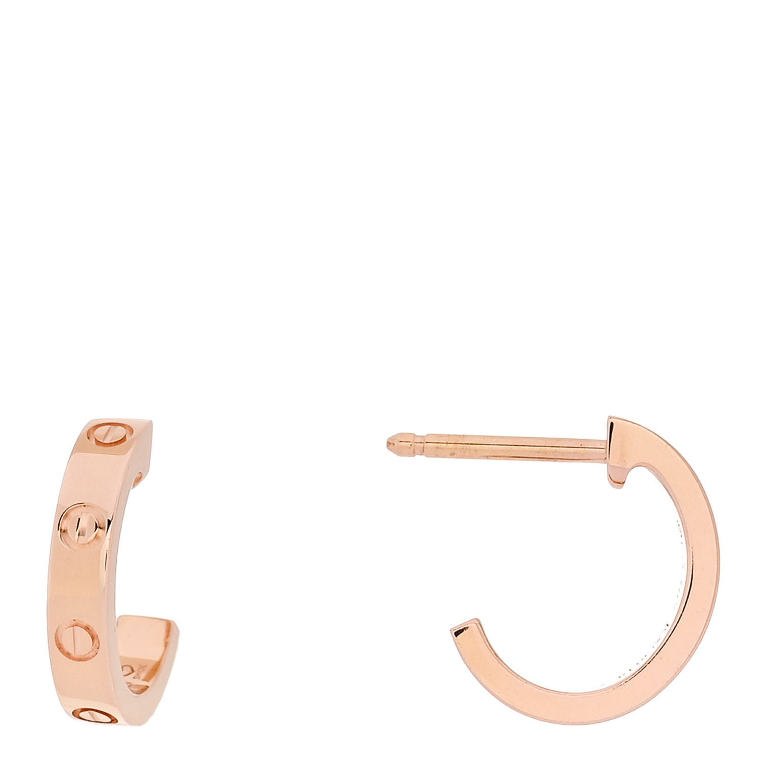 Cartier 18K Pink Gold Small LOVE Hoop Earrings 1 of 6