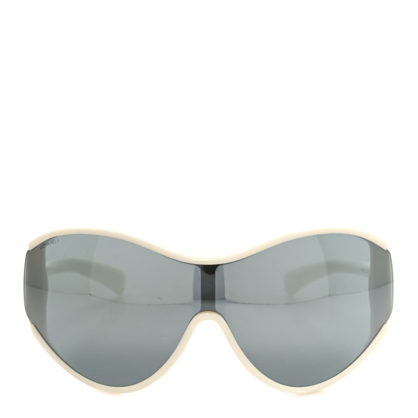 Acetate Mirror Shield Sunglasses White