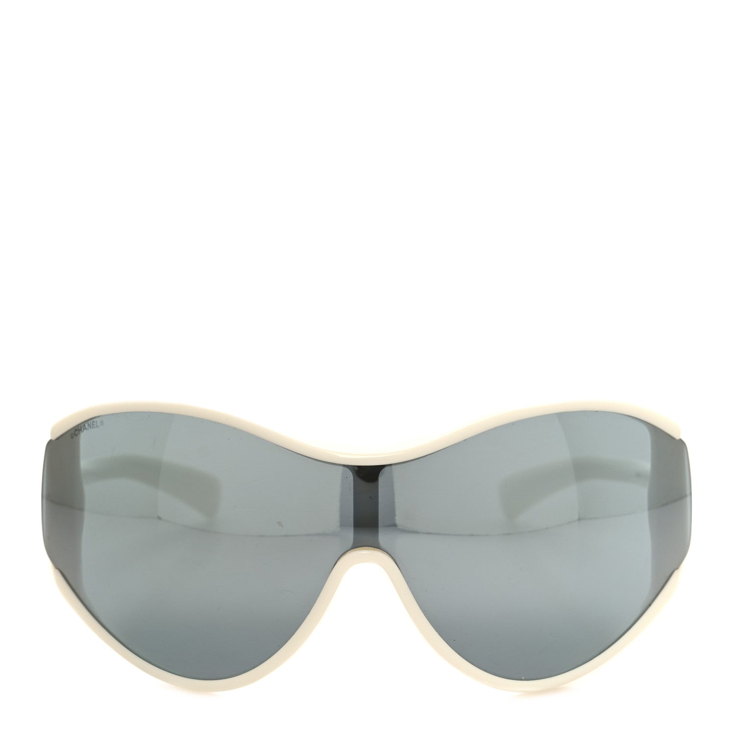 Chanel Acetate Mirror Shield Sunglasses White 2 of 7