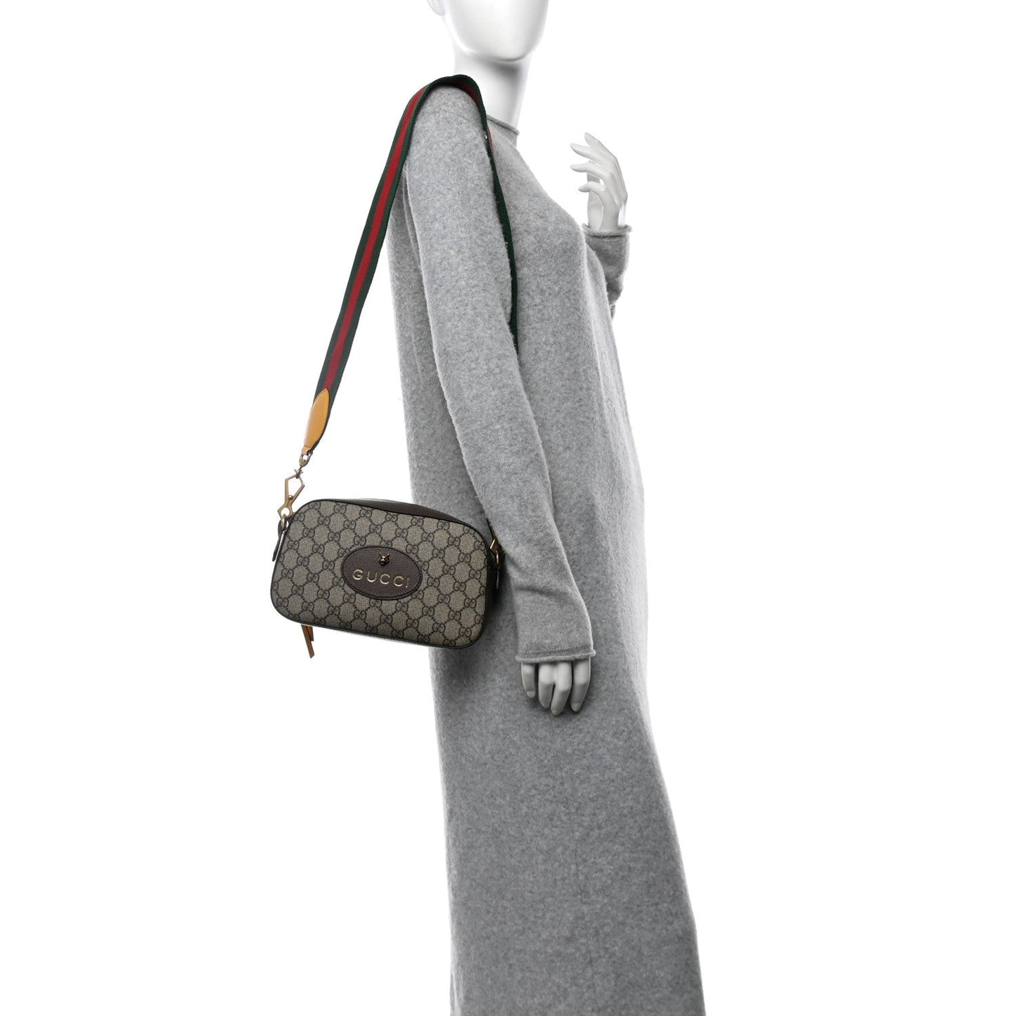 GG Supreme Monogram Web Neo Vintage Shoulder Bag Beige New Acero Crop