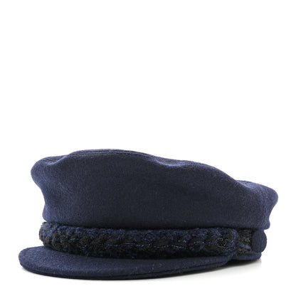 Chanel Wool Paris Hamburg Sailor Cap Hat M Navy 1 of 10