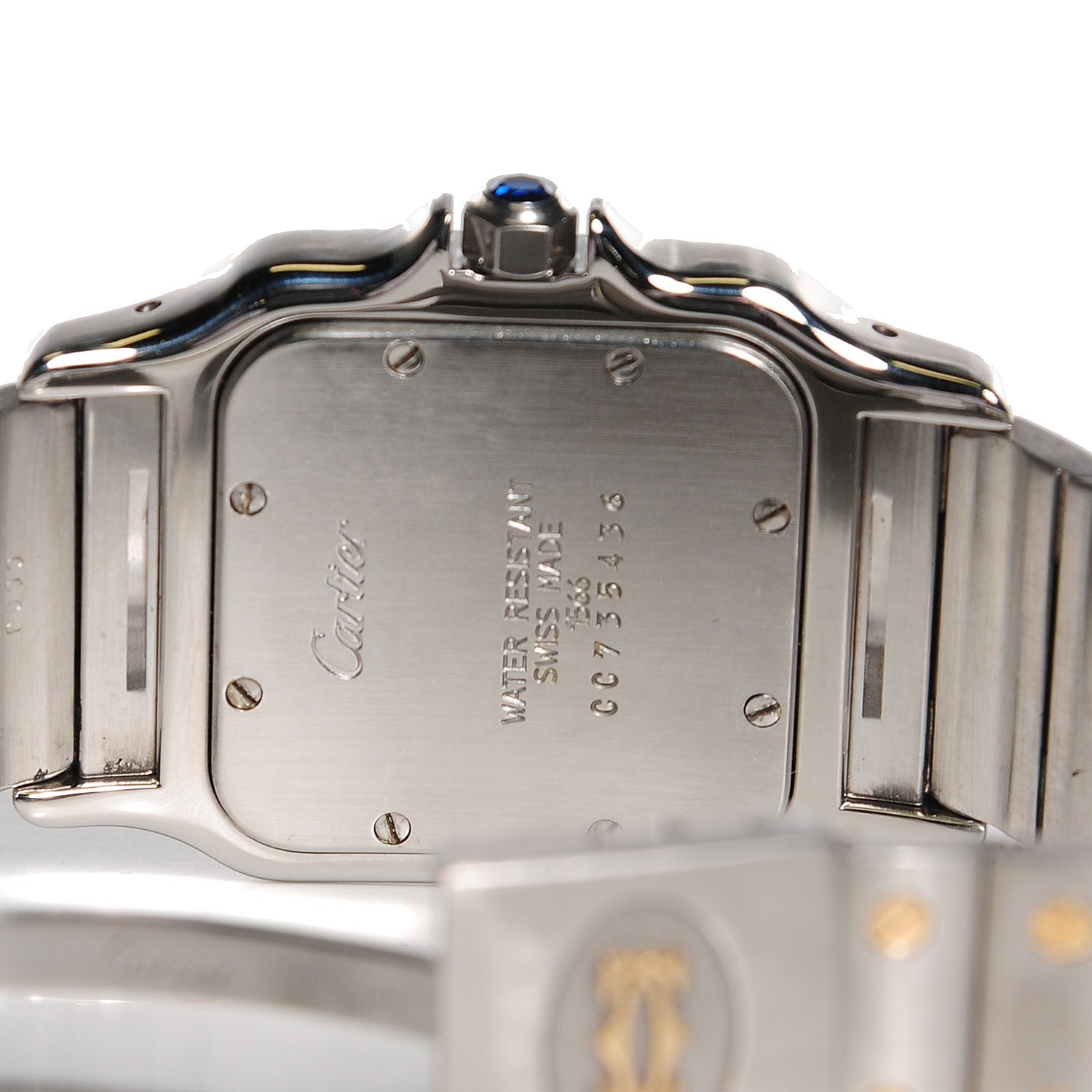 Cartier Stainless Steel 18K Yellow Gold 29mm Santos De Galbee Quartz Watch 14 of 15