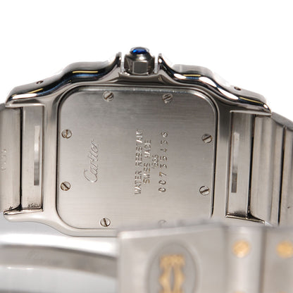 Cartier Stainless Steel 18K Yellow Gold 29mm Santos De Galbee Quartz Watch 14 of 15