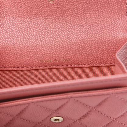 Chanel Caviar Quilted Flap Card Holder Pink 7 of 9