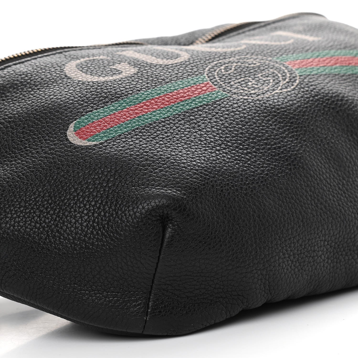 Gucci Grained Calfskin Logo Belt Bag Black 9 of 10