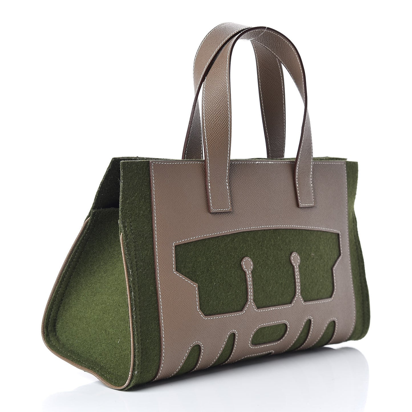 Epsom Felt Petit H Decoupe Basse PM Skeleton Tote Etoupe